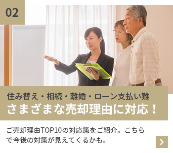 住替え・離婚・相続・ローン支払い難　さまざまな売却理由に対応！ご売却理由TOP10の対応策をご紹介こちらで今後の対策が見えてくるかも